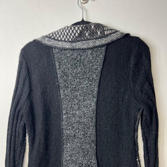 Sioni artsy color block long wool cardigan collared women’s size medium - Picture 7 of 9